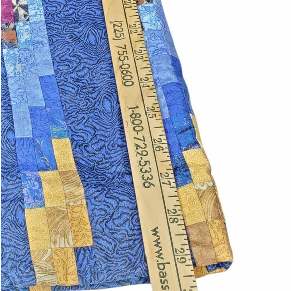 Artisan Jacket Coat 'Women's Blue Yellow Patchwork Zip Lined Handcrafted Plus 4X - Picture 5 of 12